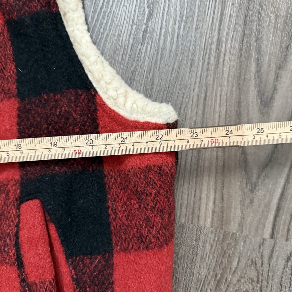 Shepherd Western Buffalo Plaid Vest Sherpa Lined Mens Medium Made In USA Vintage - Picture 8 of 9